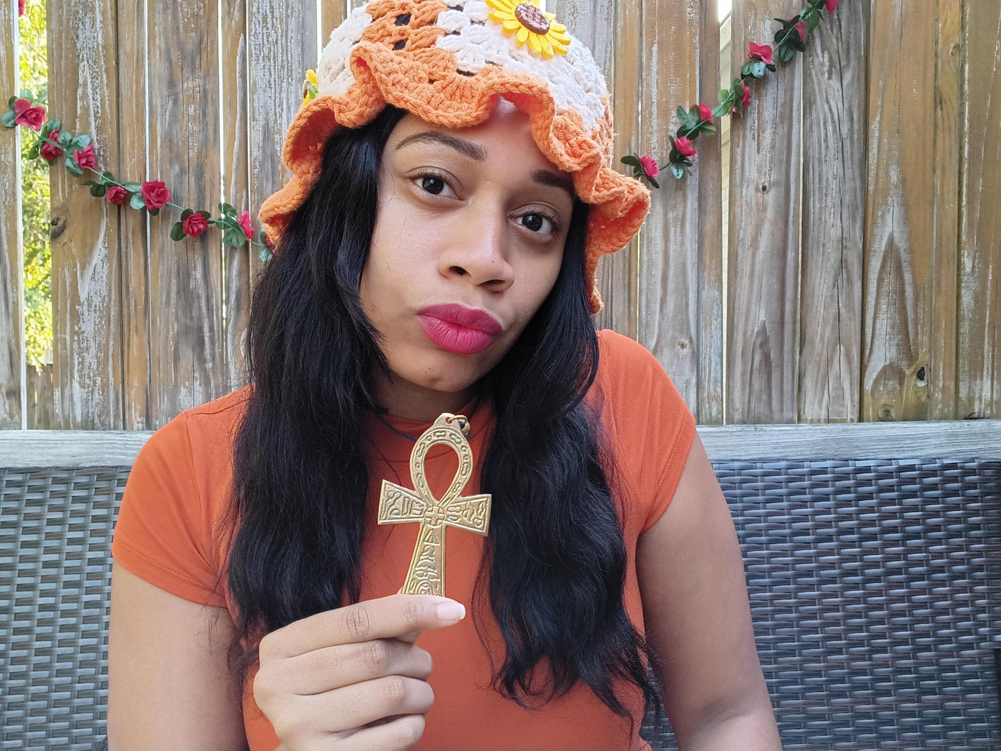Gold Ankh Necklace, Ankh Pendant, Egyptian Cross Necklace