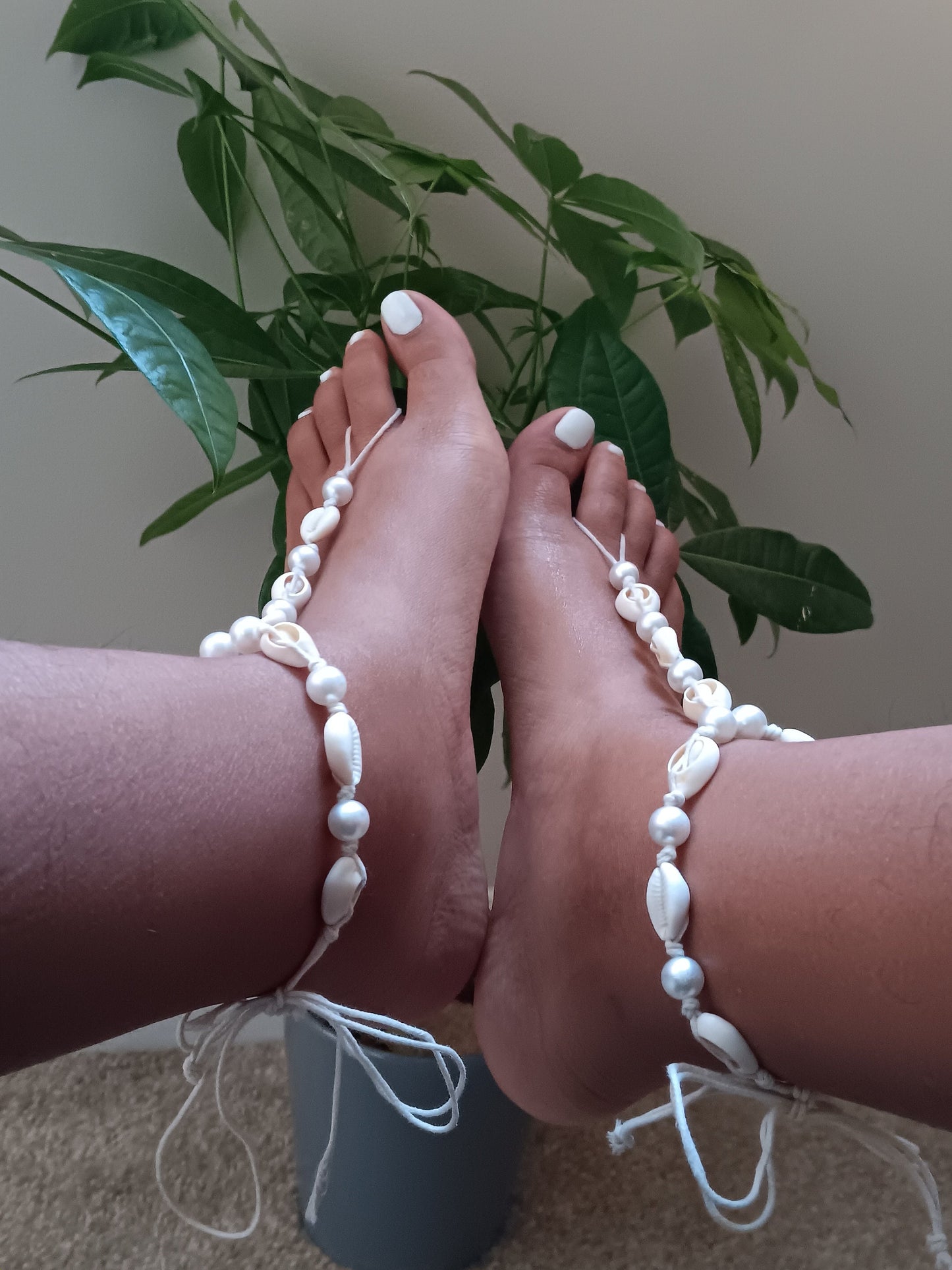 Cowrie Foot Jewelry, Cowrie Shell Jewelry, Barefoot Sandals