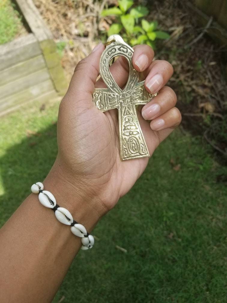 Gold Ankh Necklace, Ankh Pendant, Egyptian Cross Necklace