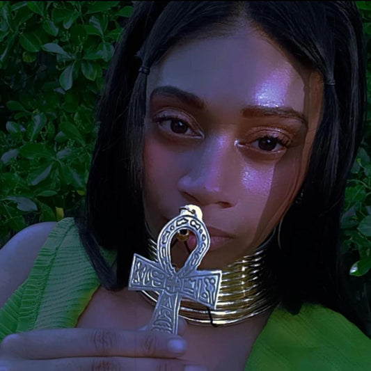 Gold Ankh Necklace, Ankh Pendant, Egyptian Cross Necklace